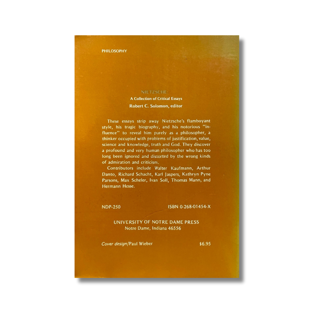 Nietzsche A collection of critical essays