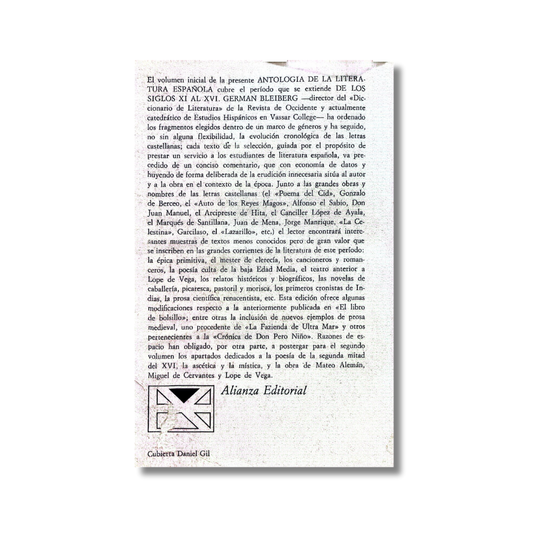 Antología de la literatura española de los siglos XI al XVI