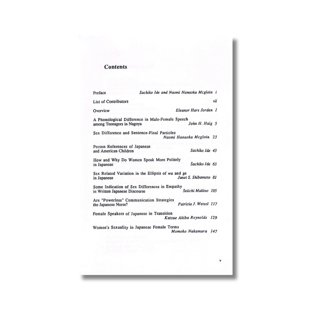 Aspects of japanese women's language