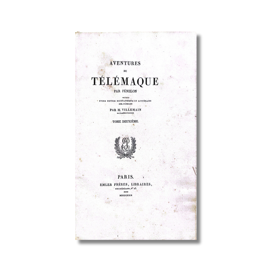 Aventures de télémaque (tome premier et deuxieme)