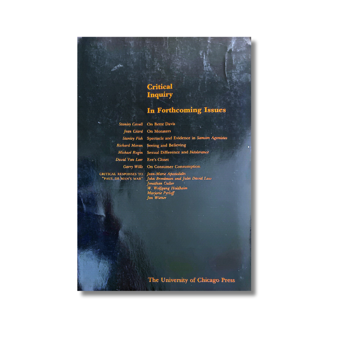Critical inquiry, vol. 15 no. 2