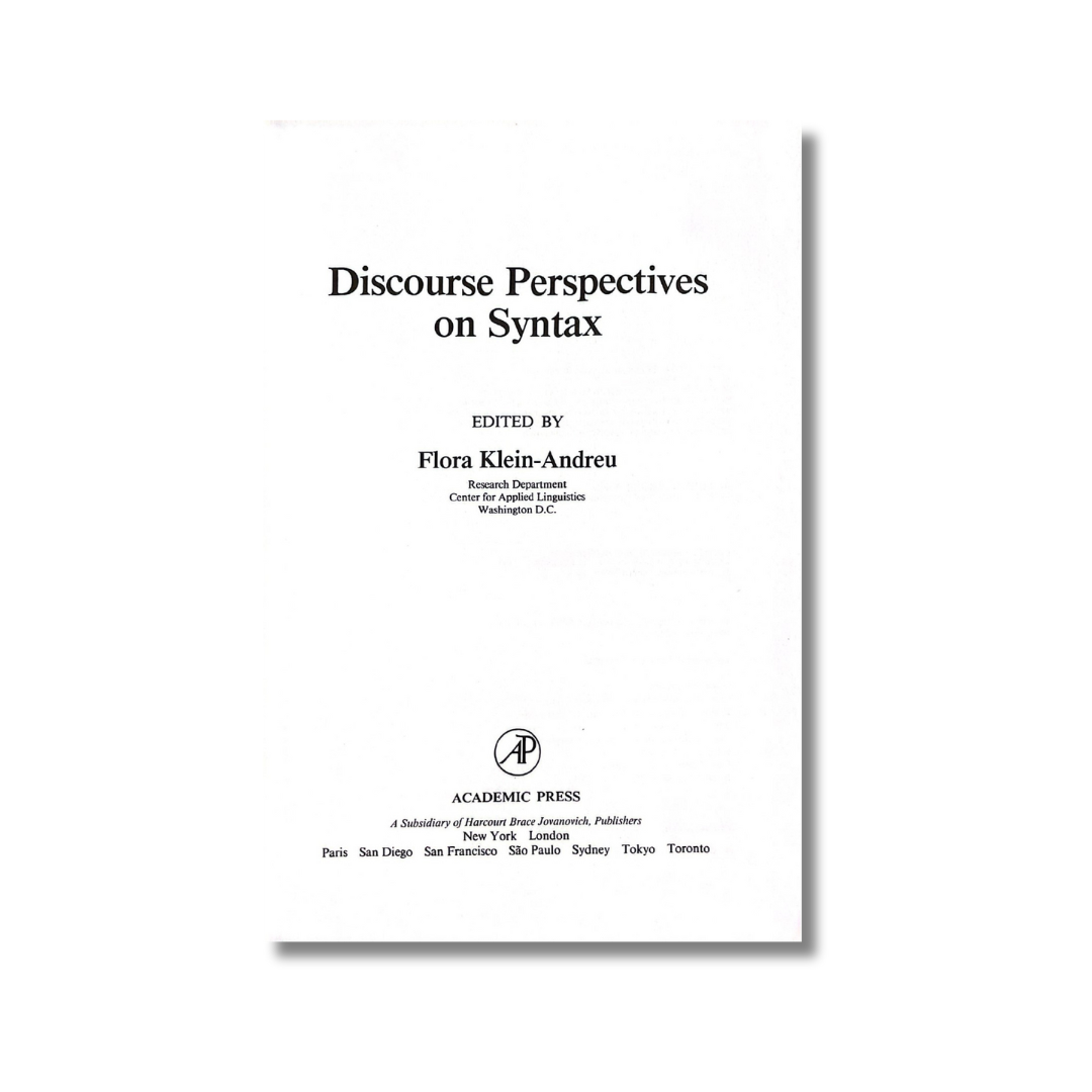 Discourse perspectives on syntax