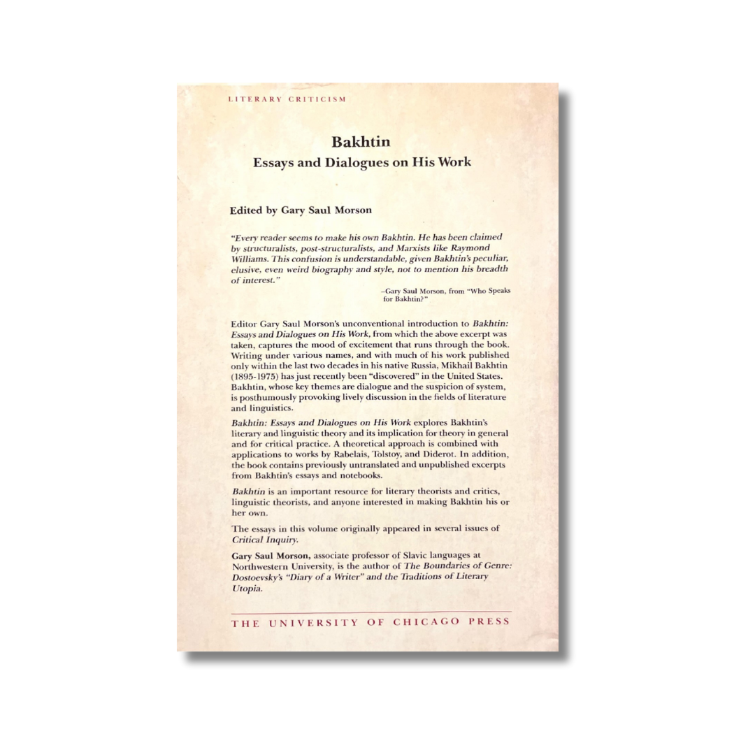 Bakhtin Essays and dialogues on his work