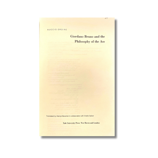 Giordano Bruno and the philosophy of the Ass