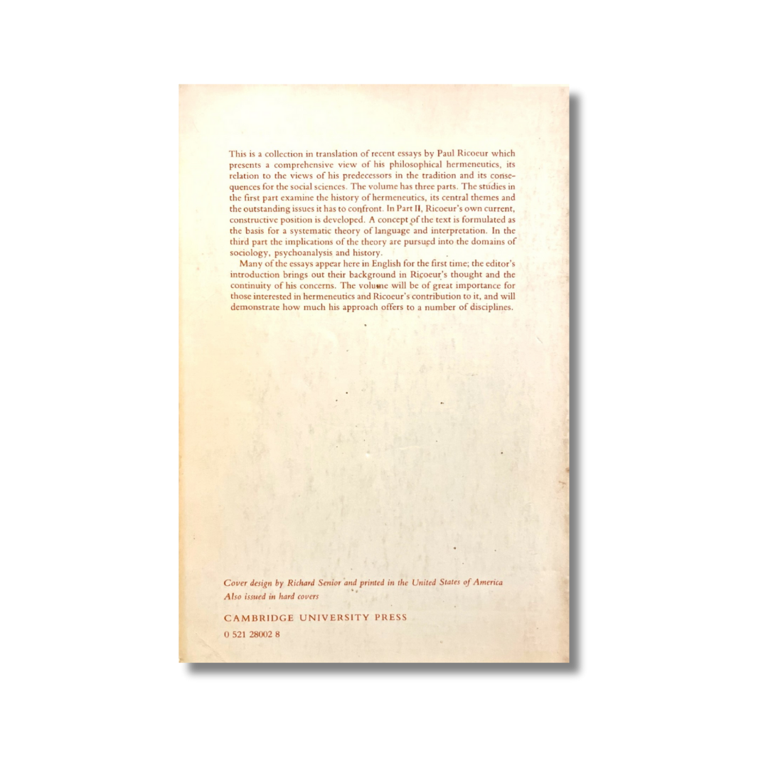 Hermeneutics & the human sciences