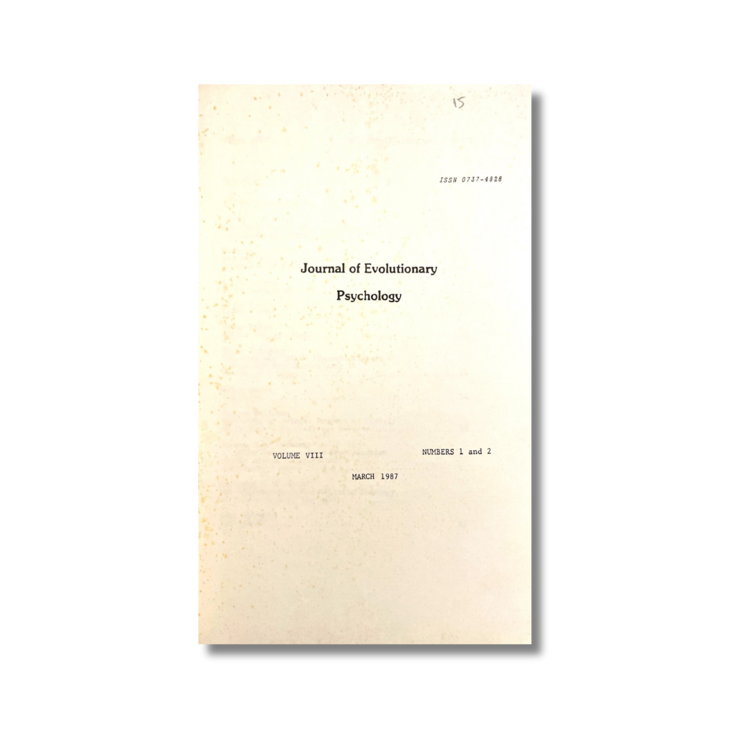 Journal of evolutionary psychology (Vol VIII Number 1 and 2)