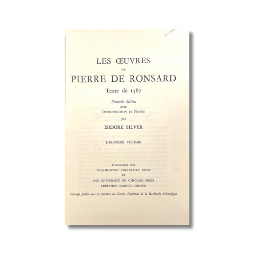 Les Œuvres de Pierre de Ronsard (Deuxiéme volume)