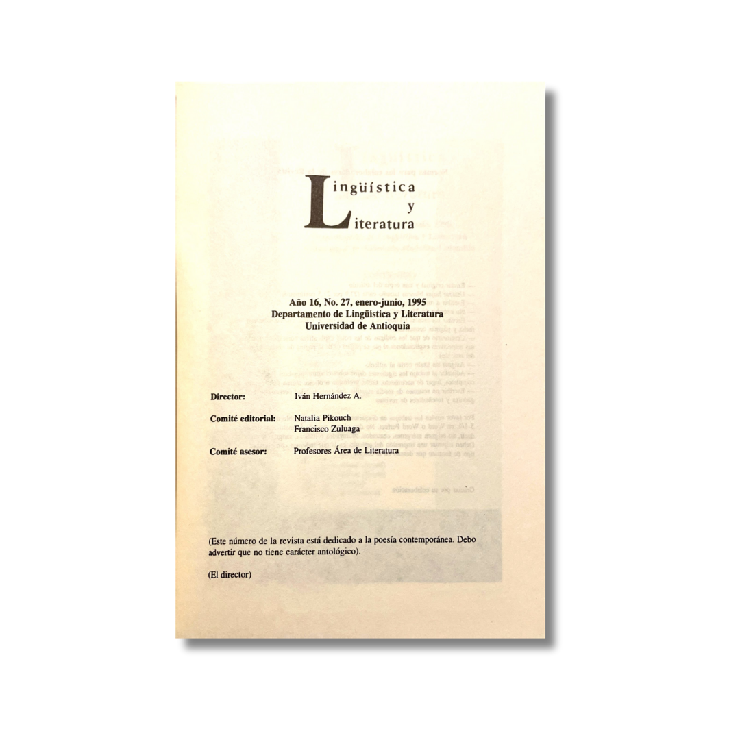 Lingüística y Literatura (revista) Nª27