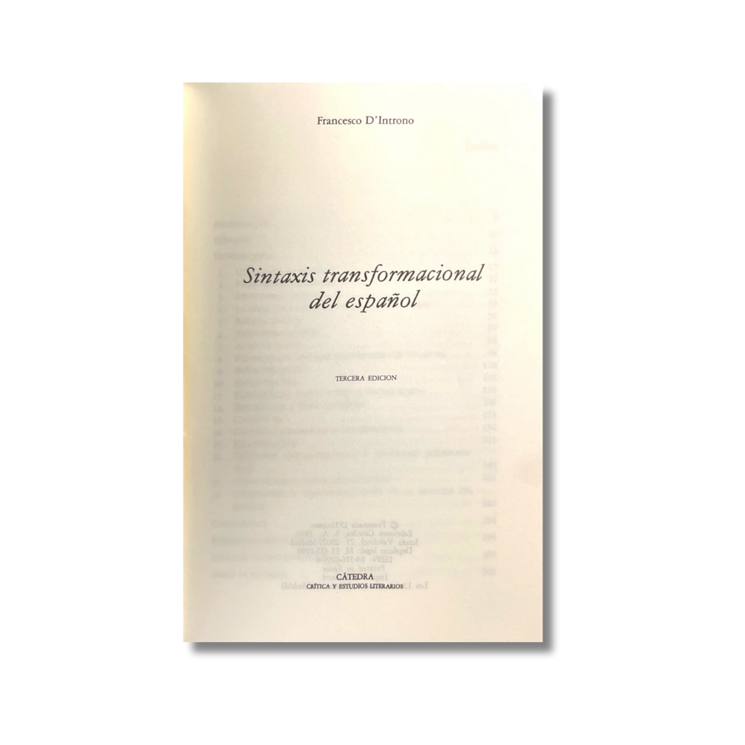 Sintaxis transformacional del español
