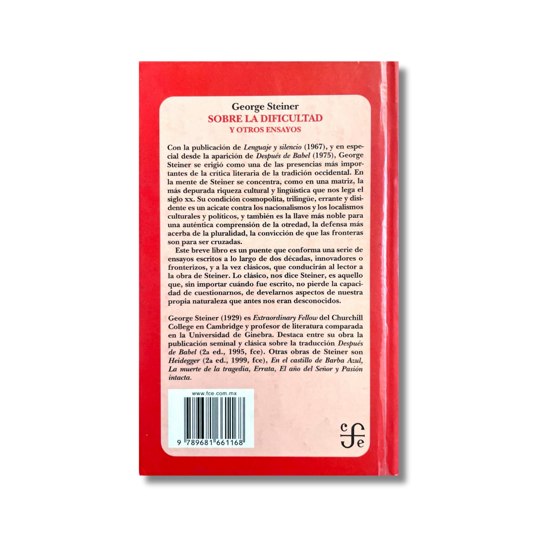 Sobre la dificultad y otras ensayos
