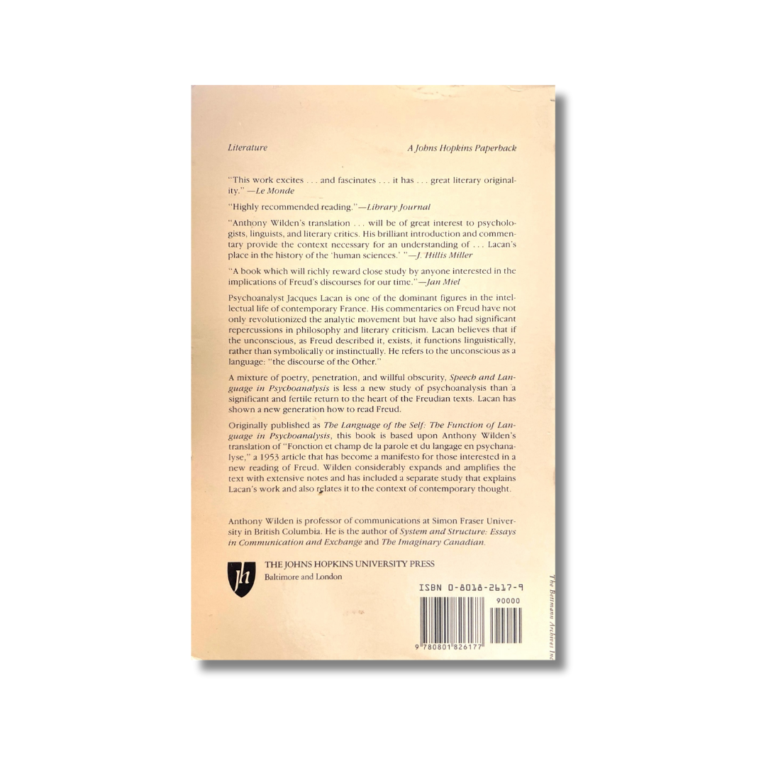Speech and language in psychoanalysis