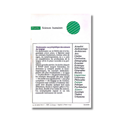 Dicctionnaire encyclopédique des sciences du langage