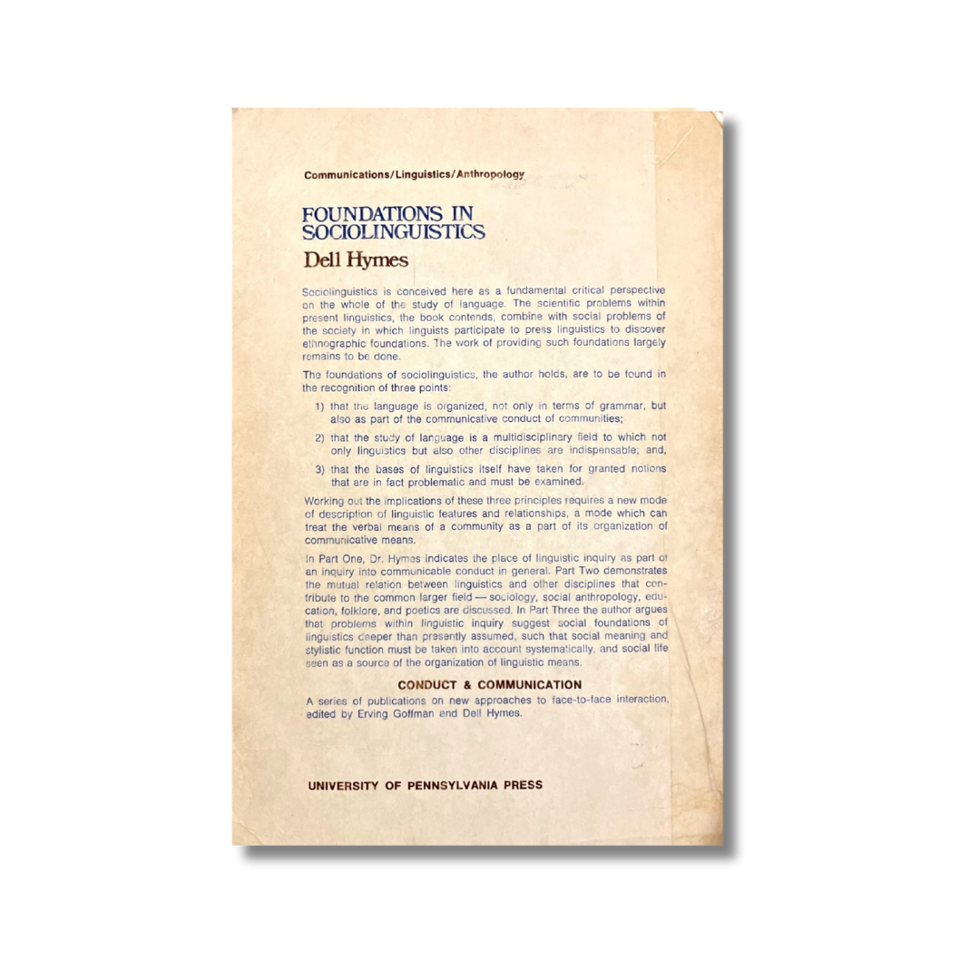 Foundations in sociolinguistics