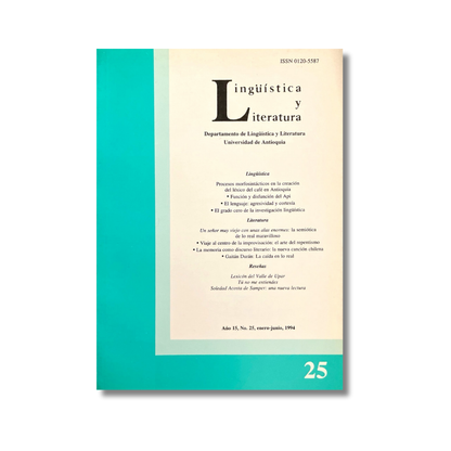Lingüística y Literatura (revista) Nª25
