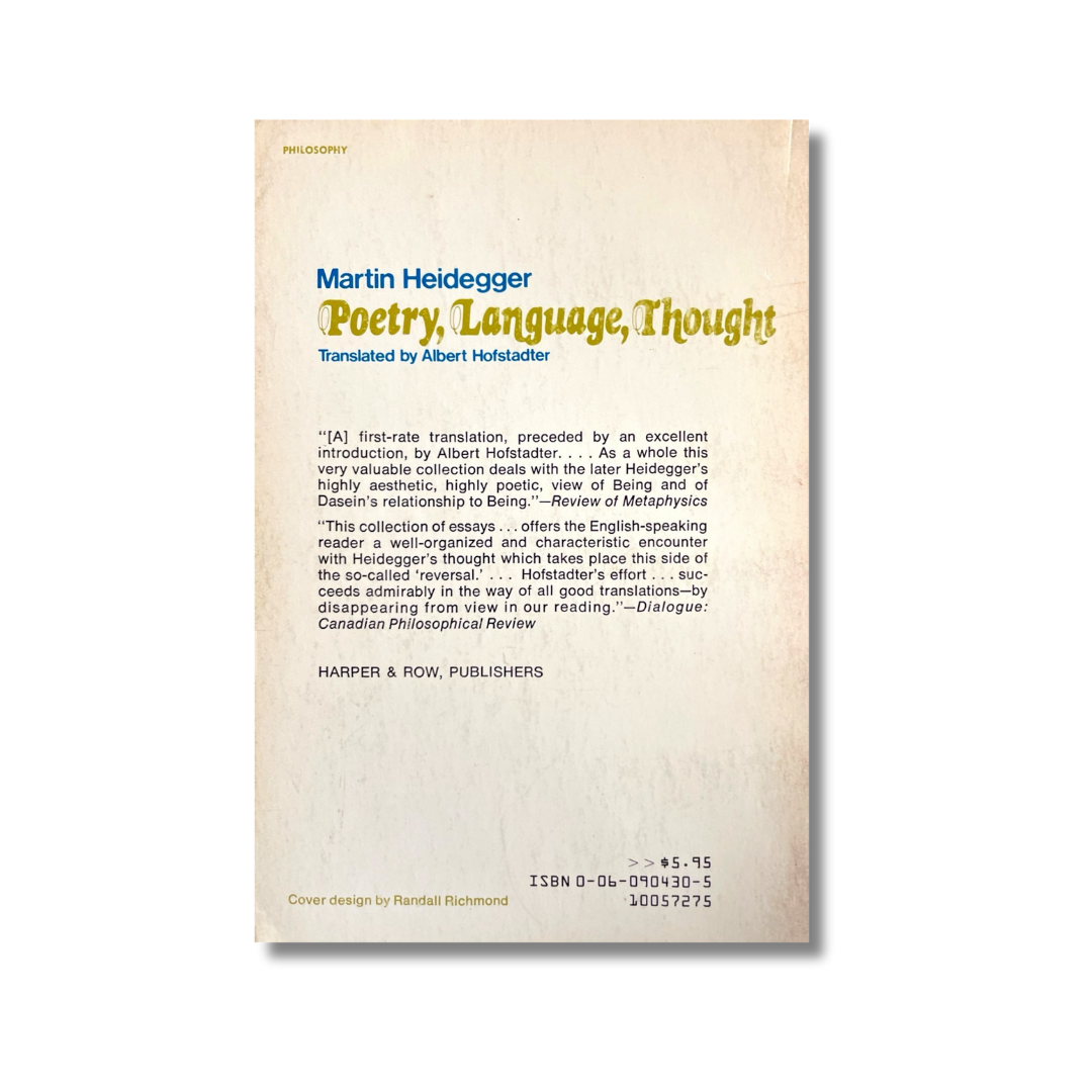 Poetry, language, thought