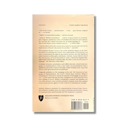 Speech and language in psychoanalysis