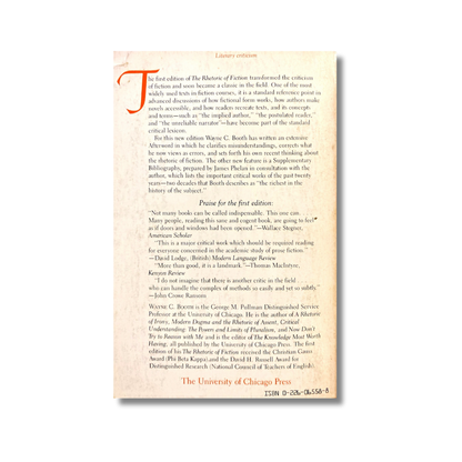 The rhetoric of fiction